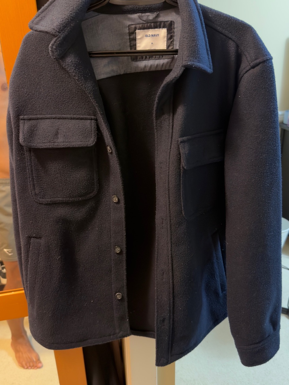Old Navy Men's Dark Navy Fleece Shirt Jacket